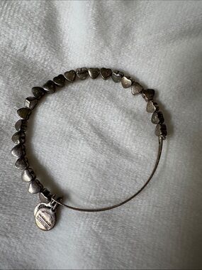 Alex and Ani Silver Heart Bead Bangle Bracelet